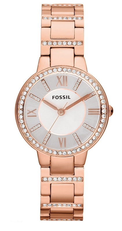 Fossil Virginia White Dial Rose Gold Steel Strap Watch for Women - ES3284 Authentic Buy Shop Now