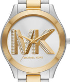 Michael Kors Slim Runway Three Hand Silver Dial Two Tone Steel Strap Watch For Women - MK4735 Authentic Buy Shop Now
