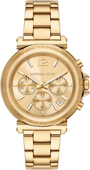 Michael Kors Maren Chronograph Gold Dial Gold Steel Strap Watch for Women - MK7493 Authentic Buy Shop Now
