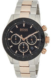 Hugo Boss Here Chronograph Black Dial Two Tone Steel Strap Watch for Men - 1513757 Authentic Buy Shop Now
