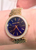 Michael Kors Darci Blue Dial Gold Steel Strap Watch for Women - MK3406 Authentic Buy Shop Now