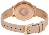 Emporio Armani Kappa Rose Gold & White Dial Beige Nude Leather Strap Watch For Women - AR2510 Authentic Buy Shop Now