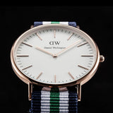 Daniel Wellington Classic Nottingham White Dial Two Tone NATO Strap Watch For Men - 0108DW Authentic Buy Shop Now