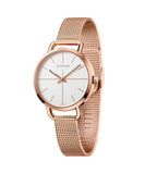 Calvin Klein Even White Dial Rose Gold Mesh Bracelet Watch for Women - K7B23626 Authentic Buy Shop Now