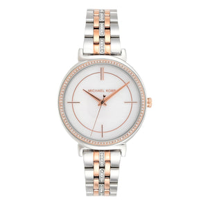 Michael Kors Cinthia Mother of Pearl Dial Two Tone Steel Strap Watch For Women - MK3831 Authentic Buy Shop Now