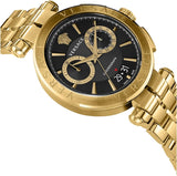 Versace Aion Chronograph Black Dial Gold Steel Strap Watch For Men - VE1D01721 Authentic Buy Shop Now