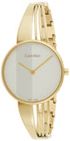 Calvin Klein Drift Silver Dial Gold Steel Strap Watch for Women - K6S2N516 Authentic Buy Shop Now