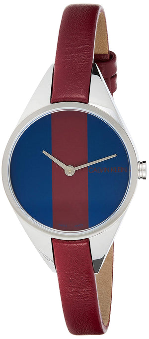 Calvin Klein Rebel Blue Maroon Dial Maroon Leather Strap Watch for Women - K8P231UN Authentic Buy Shop Now