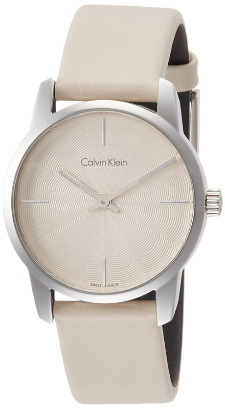Calvin Klein City White Dial White Leather Strap Watch for Women - K2G231XH Authentic Buy Shop Now