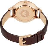 Emporio Armani Aurora Mother of Pearl White Dial Brown Leather Strap Watch For Women - AR11057 Authentic Buy Shop Now