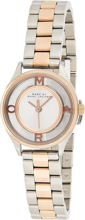 Marc Jacobs Tether Transparent White Dial Two Tone Steel Strap Watch for Women - MBM3418 Authentic Buy Shop Now