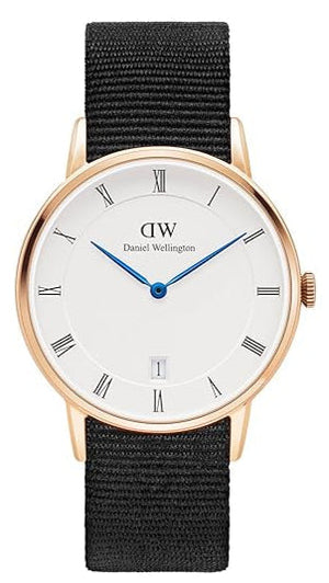 Daniel Wellington Dapper Cornwall White Dial Black Nylon Strap Watch For Men - DW00100261 Authentic Buy Shop Now