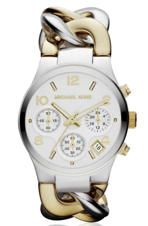 Michael Kors Runway White Dial Two Tone Steel Strap Watch for Women - MK3199 Authentic Buy Shop Now