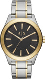 Armani Exchange Nico Analog Black Dial Two Tone Steel Strap Watch For Men - AX2336 Authentic Buy Shop Now