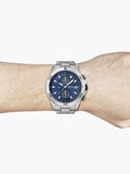 Hugo Boss Vela Chronograph Diver Blue Dial Silver Steel Strap Watch for Men - 1513775 Authentic Buy Shop Now