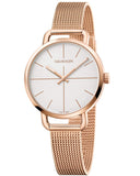 Calvin Klein Even White Dial Rose Gold Mesh Bracelet Watch for Women - K7B23626 Authentic Buy Shop Now
