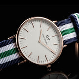 Daniel Wellington Classic Nottingham White Dial Two Tone NATO Strap Watch For Men - 0108DW Authentic Buy Shop Now