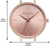 Michael Kors Charley Three-Hand Analog Rose Gold Dial Rose Gold Steel Strap Watch for Women - MK4400 Authentic Buy Shop Now