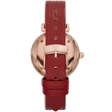 Emporio Armani Gianni T-Bar Analog Mother of Pearl Dial Red Leather Strap Watch For Women - AR11322 Authentic Buy Shop Now