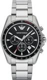 Emporio Armani Sigma Chronograph Black Dial Silver Steel Strap Watch For Men - AR6098 Authentic Buy Shop Now