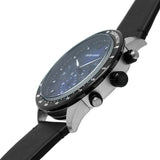 Emporio Armani Mario Chronograph Blue Dial Black Leather Strap Watch For Men - AR11522 Authentic Buy Shop Now