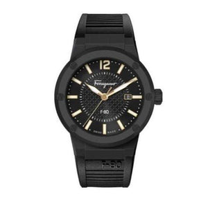 Salvatore Ferragamo F-80 Classic Black Dial Black Rubber Strap Watch for Men - SFHY01622 Authentic Buy Shop Now