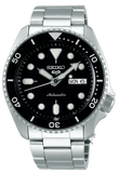 Seiko 5 Sports Automatic Day Date Black Dial Silver Steel Strap Watch for Men - SRPD55K1 Authentic Buy Shop Now