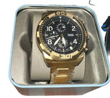 Fossil Bronson Chronograph Black Dial Gold Steel Strap Watch for Men - FS5877 Authentic Buy Shop Now
