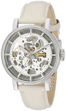 Fossil Boyfriend Automatic Skeleton Silver Dial White Leather Strap Watch for Women - ME3069 Authentic Buy Shop Now