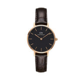 Daniel Wellington Classic Petite York Black Dial Brown Leather Strap Watch For Women - DW00100226 Authentic Buy Shop Now