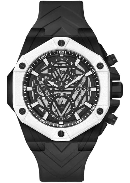 Guess Formula Chronograph Black Dial Black Silicone Strap Watch For Men - GW0579G1 Authentic Buy Shop Now