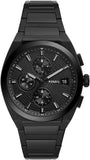 Fossil Everett Chronograph Black Dial Black Steel Strap Watch for Men - FS5797 Authentic Buy Shop Now