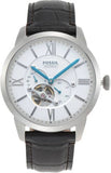 Fossil Townsman Automatic Chronograph White Dial Blue Leather Strap Watch for Men - ME3167 Authentic Buy Shop Now