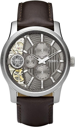 Fossil Twist Chronograph Multifunction Taupe Dial Brown Leather Strap Watch for Men - ME1098 Authentic Buy Shop Now