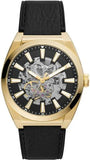 Fossil Everett Automatic Skeleton Black Dial Black Leather Strap Watch for Men - ME3208 Authentic Buy Shop Now