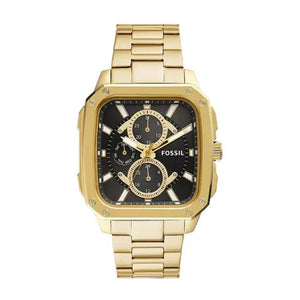 Fossil Inscription Multifunction Black Dial Gold Steel Strap Watch for Men - BQ2656 Authentic Buy Shop Now