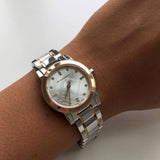 Burberry The City Silver Dial Two Tone Steel Strap Watch for Women - BU9214 Authentic Buy Shop Now