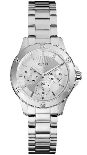 Guess Mist Quartz Silver Dial Silver Steel Strap Watch For Women - W0443L1 Authentic Buy Shop Now