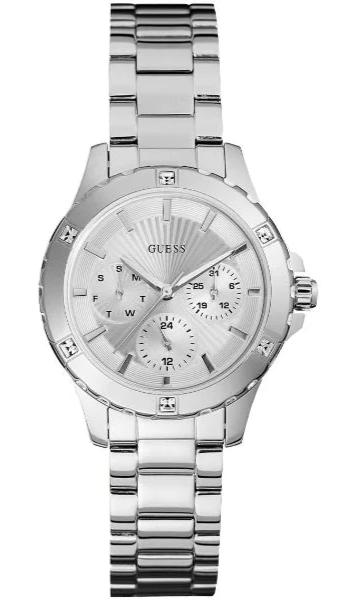 Guess Mist Quartz Silver Dial Silver Steel Strap Watch For Women - W0443L1 Authentic Buy Shop Now