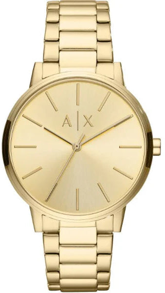 Armani Exchange Cayde Analog Gold Dial Gold Steel Strap Watch For Men - AX2707 Authentic Buy Shop Now