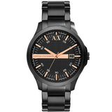Armani Exchange Hampton Chronograph Black Dial Black Steel Strap Watch For Men - AX2150 Authentic Buy Shop Now
