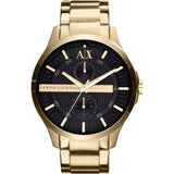 Armani Exchange Hampton Chronograph Black Dial Gold Steel Strap Watch For Men - AX2122 Authentic Buy Shop Now