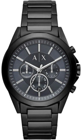 Armani Exchange Drexler Chronograph Black Dial Black Steel Strap Watch For Men - AX2639 Authentic Buy Shop Now