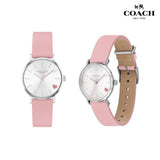 Coach Perry Silver Dial Pink Leather Strap Watch for Women - 14503516 Authentic Buy Shop Now