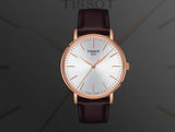 Tissot Everytime Gent Silver Dial Brown Leather Strap Watch for Men - T143.410.36.011.00 Authentic Buy Shop Now
