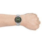 Michael Kors Layton Chronograph Green Dial Silver Steel Strap Watch For Men - MK8912 Authentic Buy Shop Now
