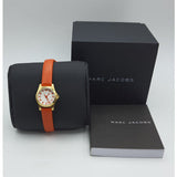 Marc Jacobs Henry Dinky White Dial Orange Leather Strap Watch for Women - MBM1236 Authentic Buy Shop Now