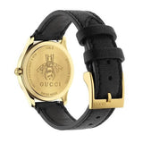 Gucci G Timeless Quartz Silver Dial Black Leather Strap Watch For Women - YA1265023 Authentic Buy Shop Now