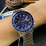 Maserati SFIDA Chronograph Blue Dial Two Tone Steel Strap Watch For Men - R8873640012 Authentic Buy Shop Now