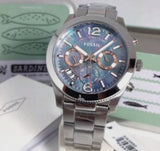 Fossil Perfect Boyfriend Mother of Pearl Blue Dial Silver Steel Strap Watch for Women - ES3880 Authentic Buy Shop Now